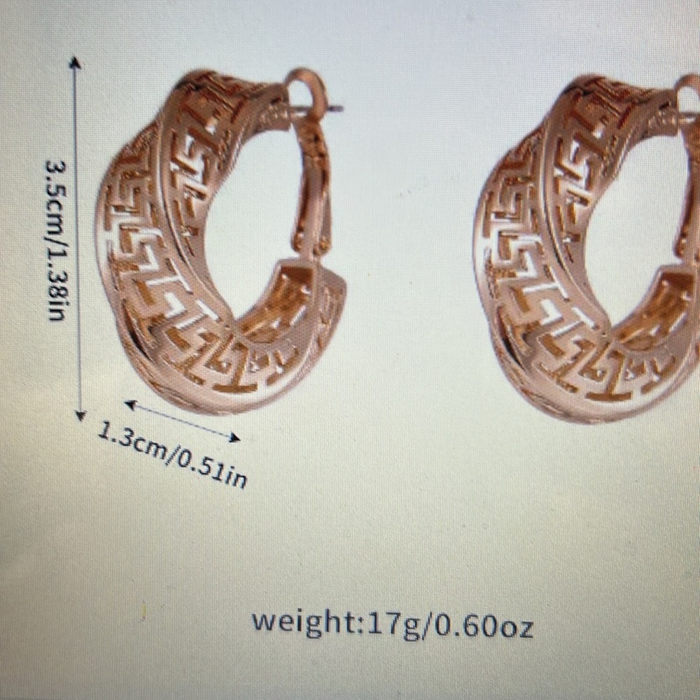 WOMEN’S 14K GOLD PLATED HOOP EARINGS - Picture 5 of 5